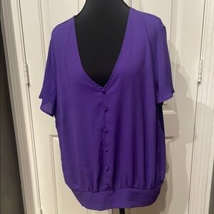 New York & Company Purple Dolman Sleeve Blouse (A)